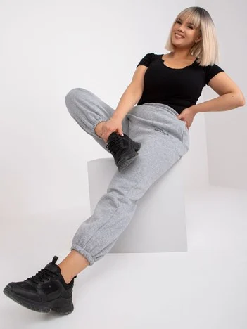 Pantaloni Trening Dama Lunga, Guler inalt, ex moda, Gri Casual