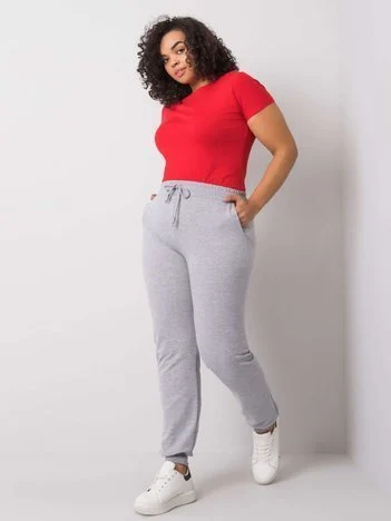 Pantaloni Trening Dama Lunga, Imprimat, BASIC FEEL GOOD, Gri Casual Marimi Mari