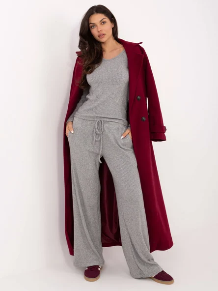 Pantaloni Dama Dungi, Larga, WESTEENE, Gri Casual