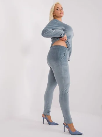 Compleu Dama Maneca lunga, Decolteu rotund, RELEVANCE, Albastru Casual Marimi Mari