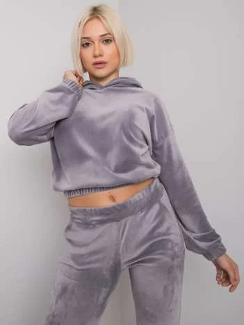 Compleu Dama Maneca lunga, Decolteu cu gluga, RUE PARIS, Gri