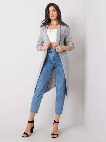 Cardigan Dama Maneca lunga, Decolteu alt tip de decolteu, Och Bella, Gri Eleganta Office