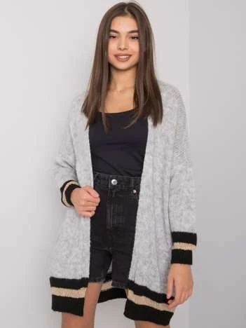 Cardigan Dama Maneca lunga, Decolteu alt tip de decolteu, Och Bella, Gri Eleganta Office