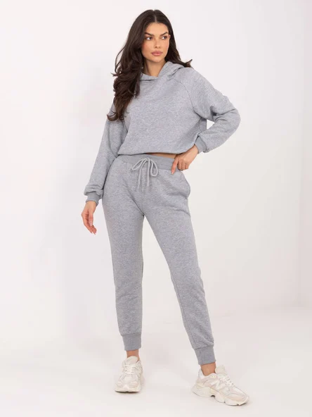 Compleu Dama Maneca lunga, Mansete elastice, BASIC FEEL GOOD, Gri Casual