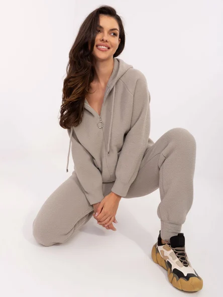 Compleu Dama Maneca lunga, Mansete elastice, Fashion Hunters, Gri Casual