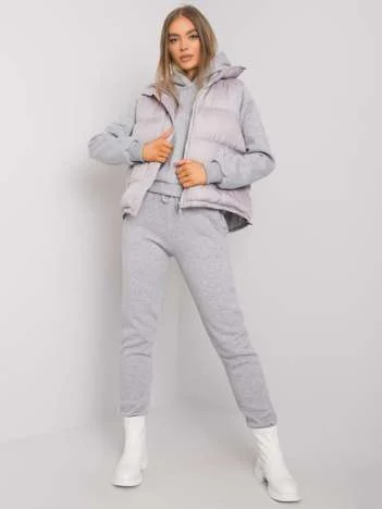 Compleu Dama Maneca lunga, Decolteu cu gluga, ex moda, Gri
