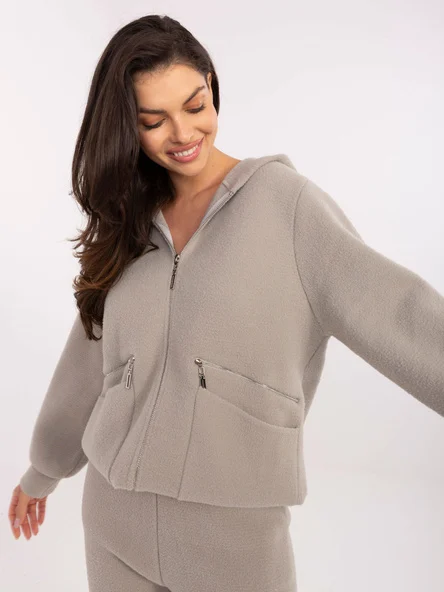 Compleu Dama Maneca lunga, Conica, Fashion Hunters, Gri Casual