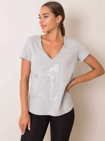 Tricou Dama Mini, Imprimat, For Fitness, Gri