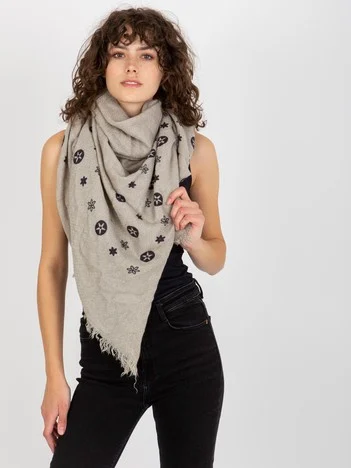 Bandana Dama Imprimat, Acril, Fashion Hunters, Gri