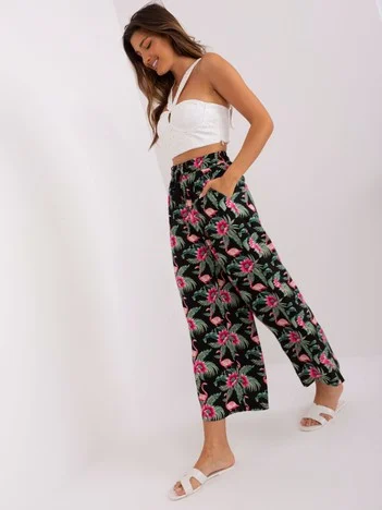 Pantaloni Dama Lejera, Guler inalt, Sublevel, Verde Casual