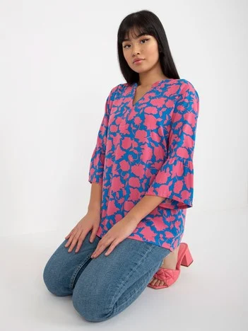 Bluza Dama Maneca 3/4, Decolteu in V, Sublevel, Roz Casual