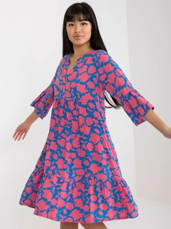 Rochie Dama Maneca 3/4, Oversize, Sublevel, Roz de Vara