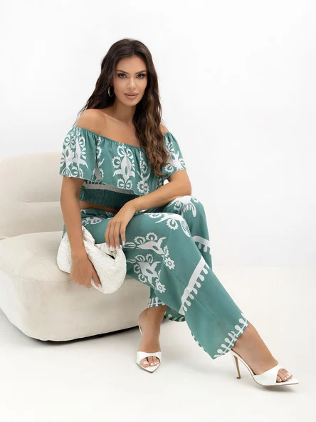 Compleu Dama Fara maneci, Boho, ITALY MODA, Turcoaz
