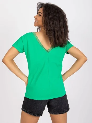 Bluza Dama Mini, Dantela, RUE PARIS, Verde Eleganta Office