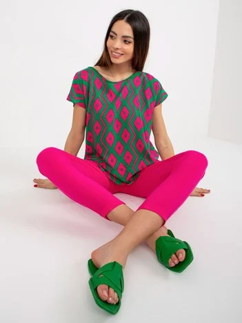 Bluza Dama Mini, Decolteu rotund, Sublevel, Verde Casual Marimi Mari