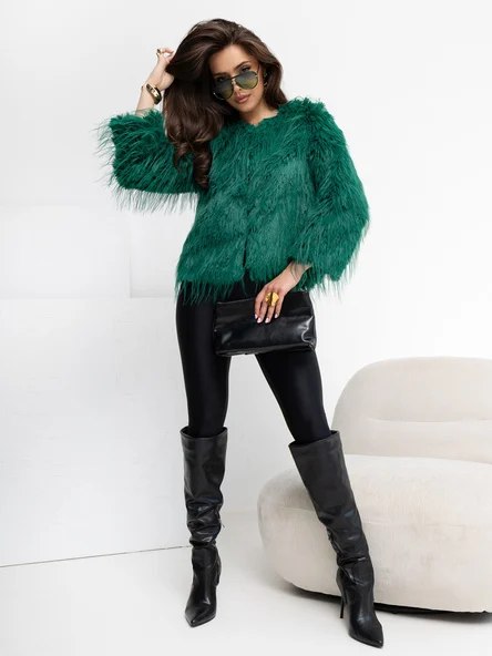 Jacheta Dama Maneca lunga, Elegant, Wool Fashion Italia, Verde de Petrecere