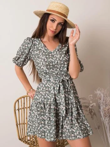 Rochie Dama Mini, Floral, LAKERTA, Khaki de Vara