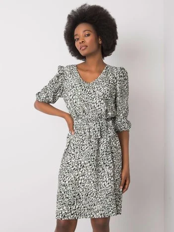 Rochie Dama Mini, Animal print, LAKERTA, Khaki Eleganta Office