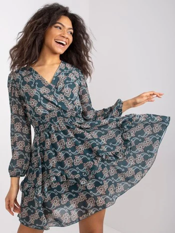 Rochie Dama Maxi, Imprimat, Och Bella, Verde de Ocazie Nunta