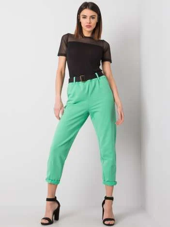 Pantaloni Dama Lunga, Dreapta, ITALY MODA, Verde de Petrecere
