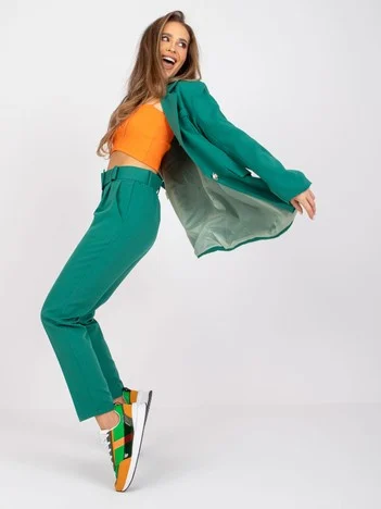 Pantaloni Dama Lunga, Elegant, ITALY MODA, Verde Eleganta Office Marimi Mari