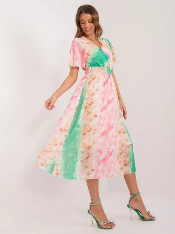 Rochie Dama Midi, Rochie dreapta, ITALY MODA, Roz