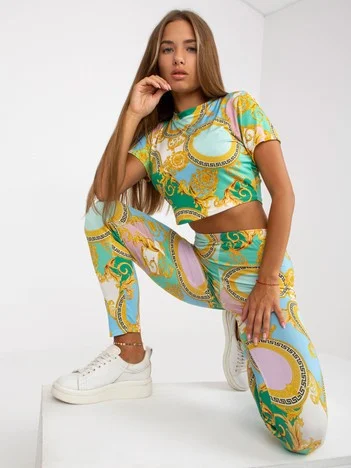 Compleu Dama Mini, Imprimat, ITALY MODA, Verde Casual