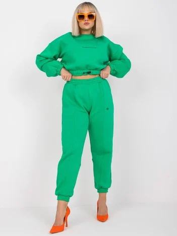 Compleu Dama Maneca lunga, Decolteu rotund, ex moda, Verde