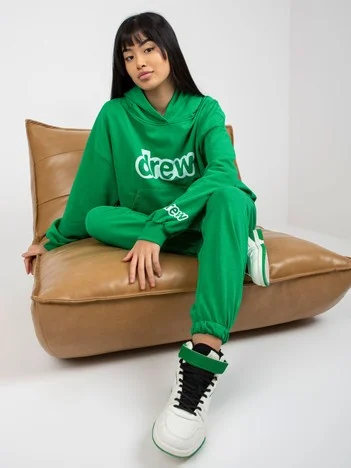 Compleu Dama Maneca lunga, Mansete elastice, ex moda, Verde Casual