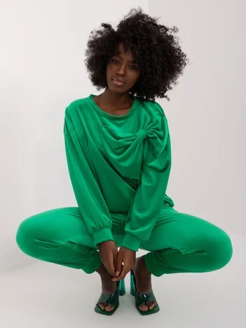 Compleu Dama Maneca lunga, Mansete elastice, ITALY MODA, Verde Casual