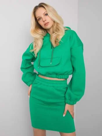 Compleu Dama Mini, Decolteu cu gluga, ex moda, Verde