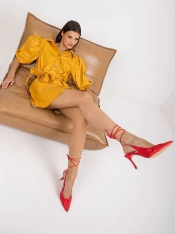 Rochie Dama Mini, Rochie dreapta, LAKERTA, Galben Eleganta Office