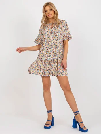 Rochie Dama Mini, Floral, Sublevel, Galben de Vara