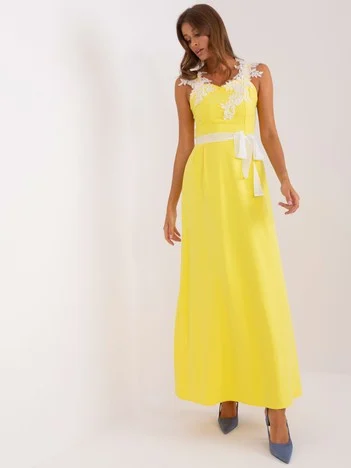Rochie Dama Maxi, Paiete, LAKERTA, Galben Eleganta