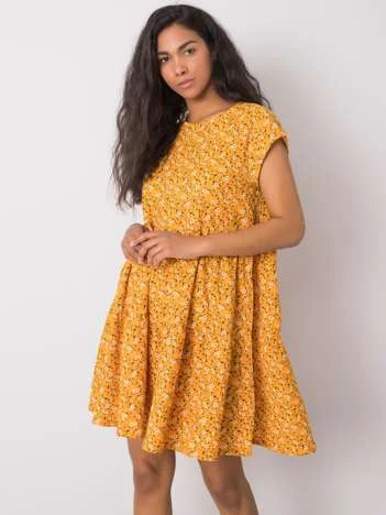 Rochie Dama Mini, Imprimat, STITCH & SOUL, Galben Casual