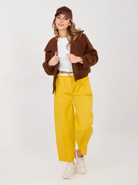Pantaloni Dama 7/8, Conica, ITALY MODA, Galben Casual