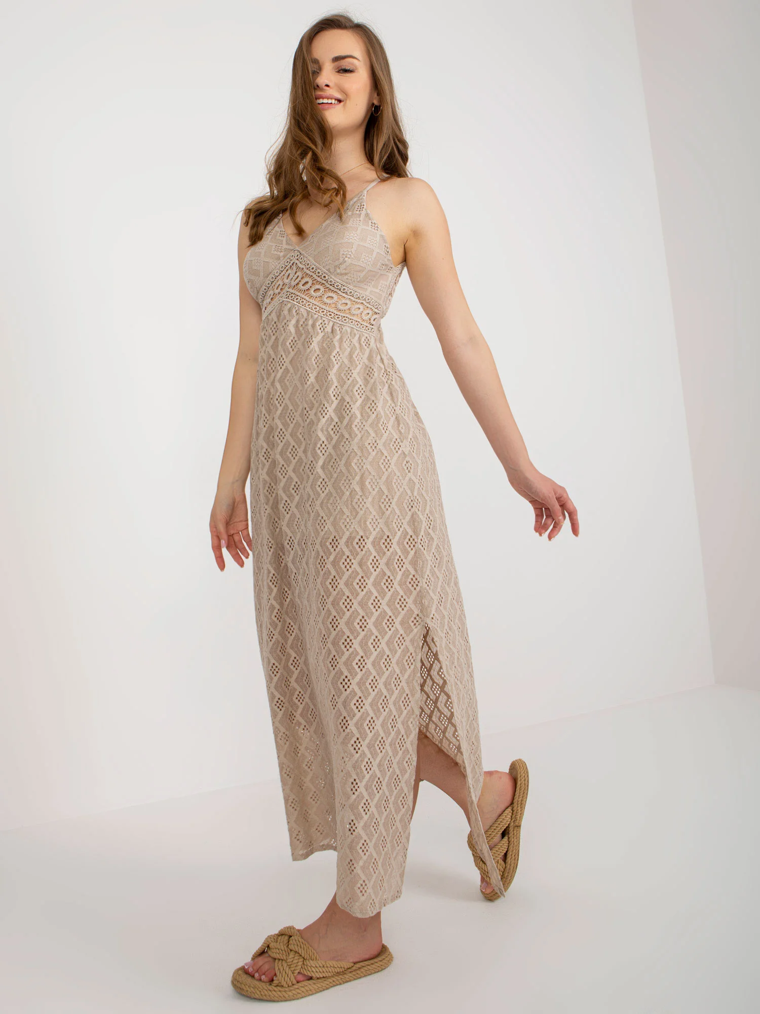Rochie Dama Midi, Lejera, Och Bella, Bej de Vara - Image 7
