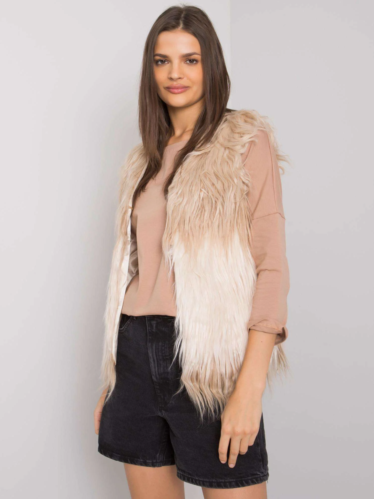 Vesta Dama Fara maneci, Fara maneci, YUPS, Bej Casual - imagine 2