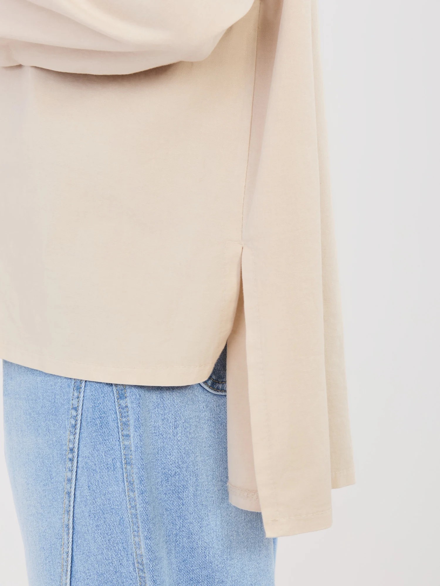 Camasa Dama Maneca lunga, Guler inalt, ITALY MODA, Bej Casual - imagine 7
