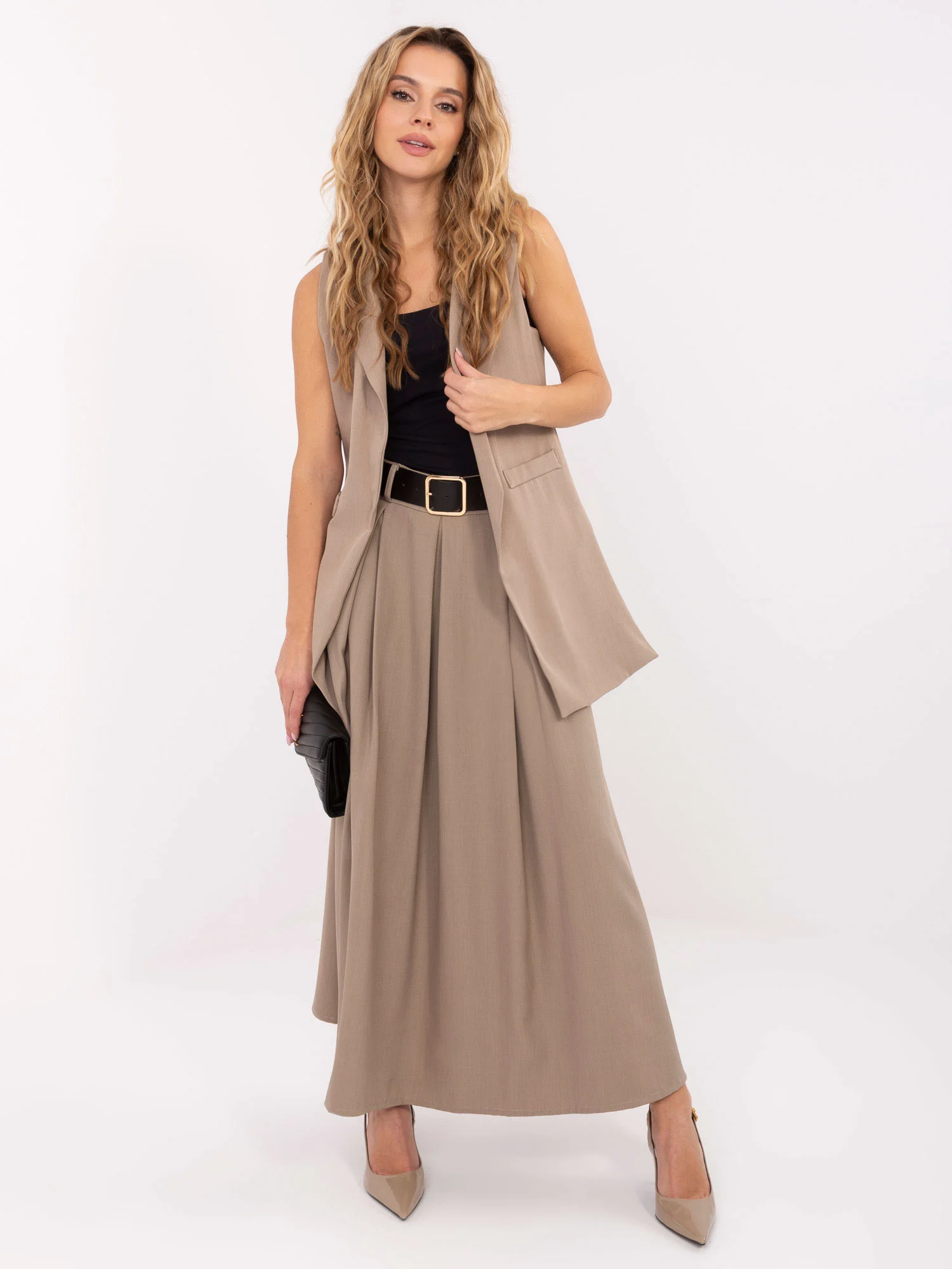 Vesta Dama Fara maneci, Elegant, RUE PARIS, Bej Eleganta Office - imagine 4