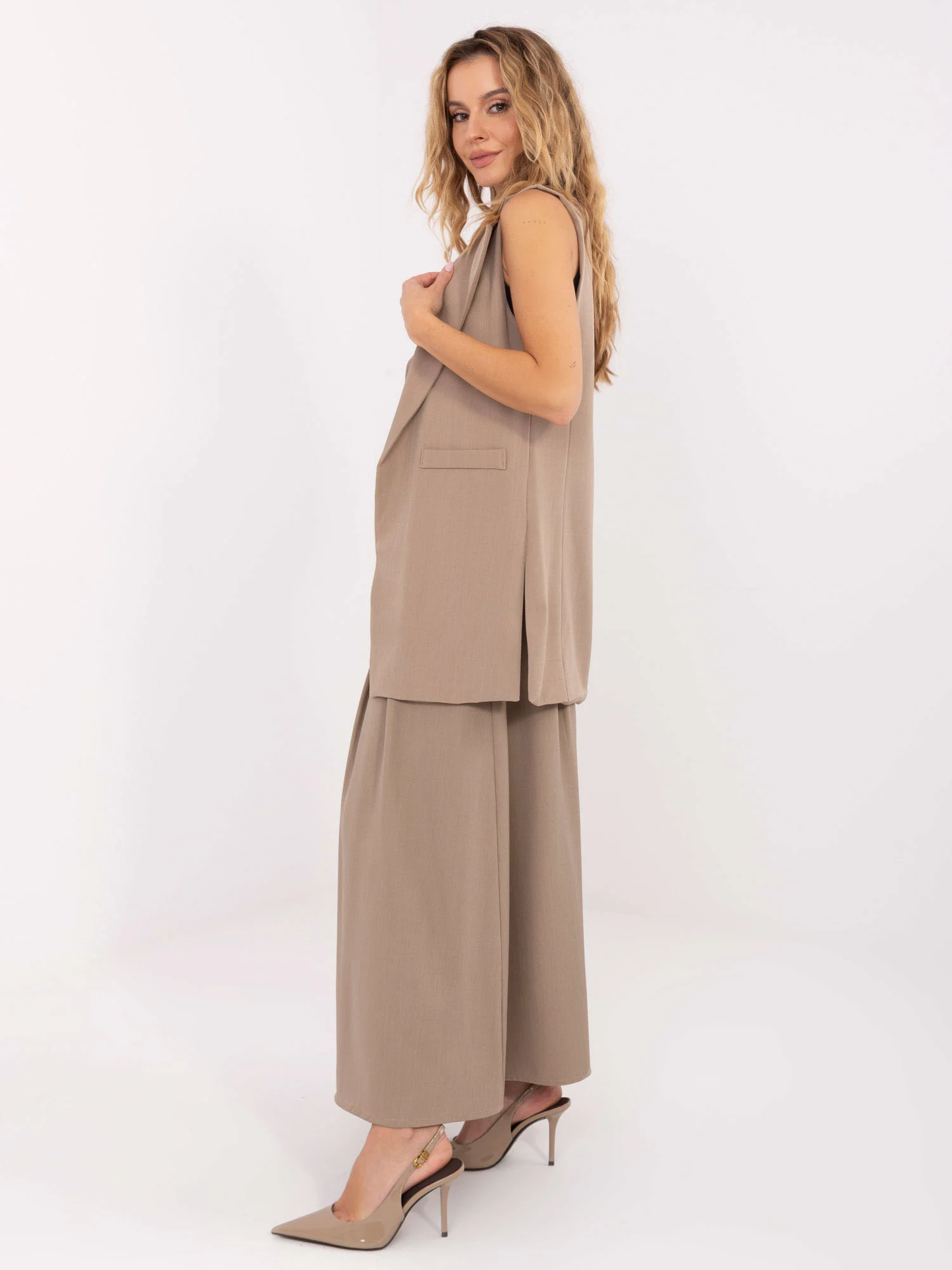 Vesta Dama Fara maneci, Elegant, RUE PARIS, Bej Eleganta Office - imagine 2