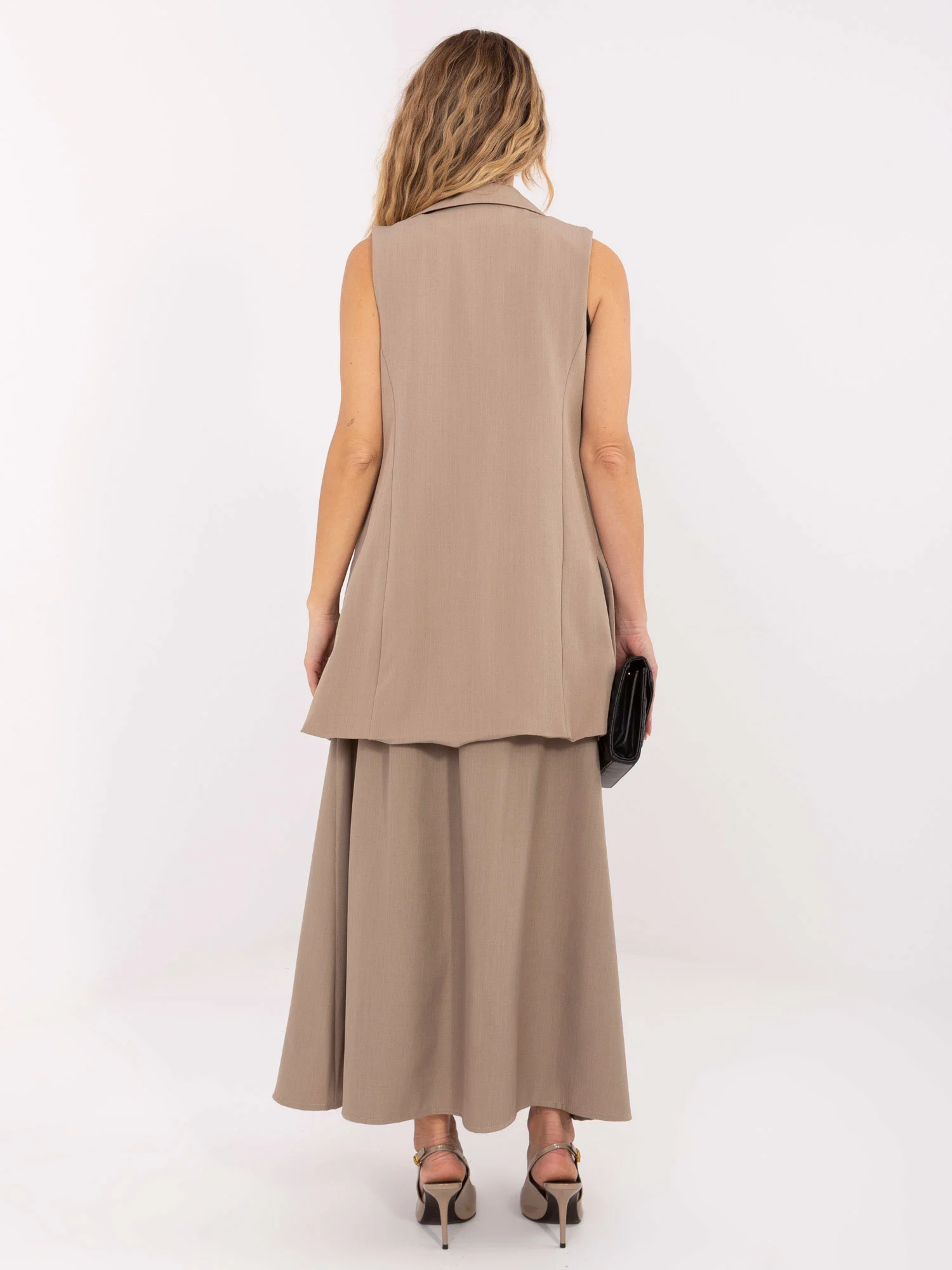 Vesta Dama Fara maneci, Elegant, RUE PARIS, Bej Eleganta Office - imagine 3