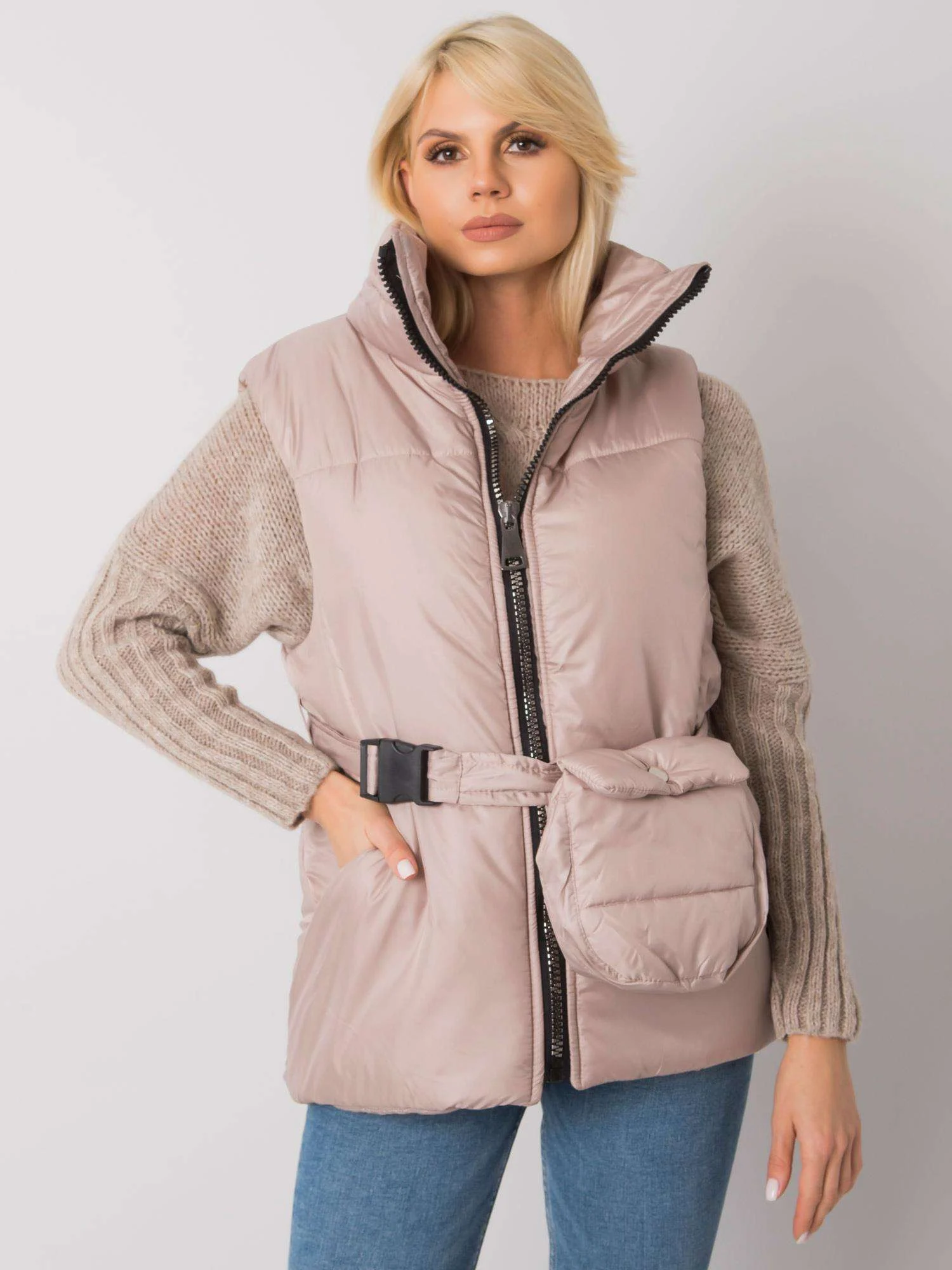 Vesta Dama Fara maneci, Fara maneci, ex moda, Bej de Vara - imagine 5