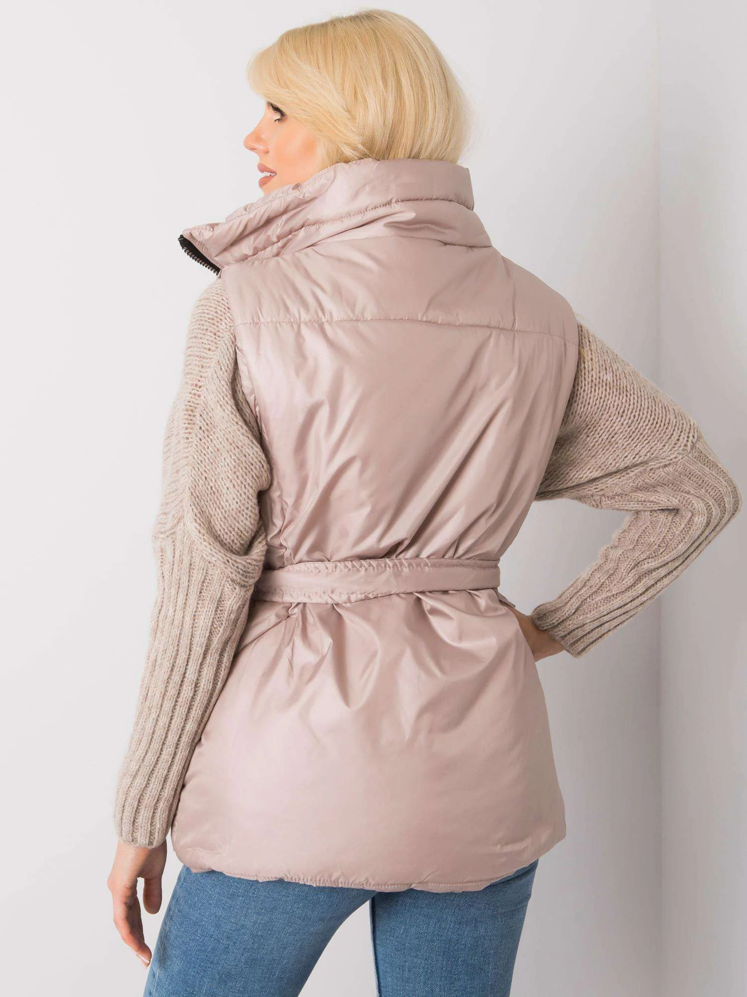 Vesta Dama Fara maneci, Fara maneci, ex moda, Bej de Vara - imagine 2