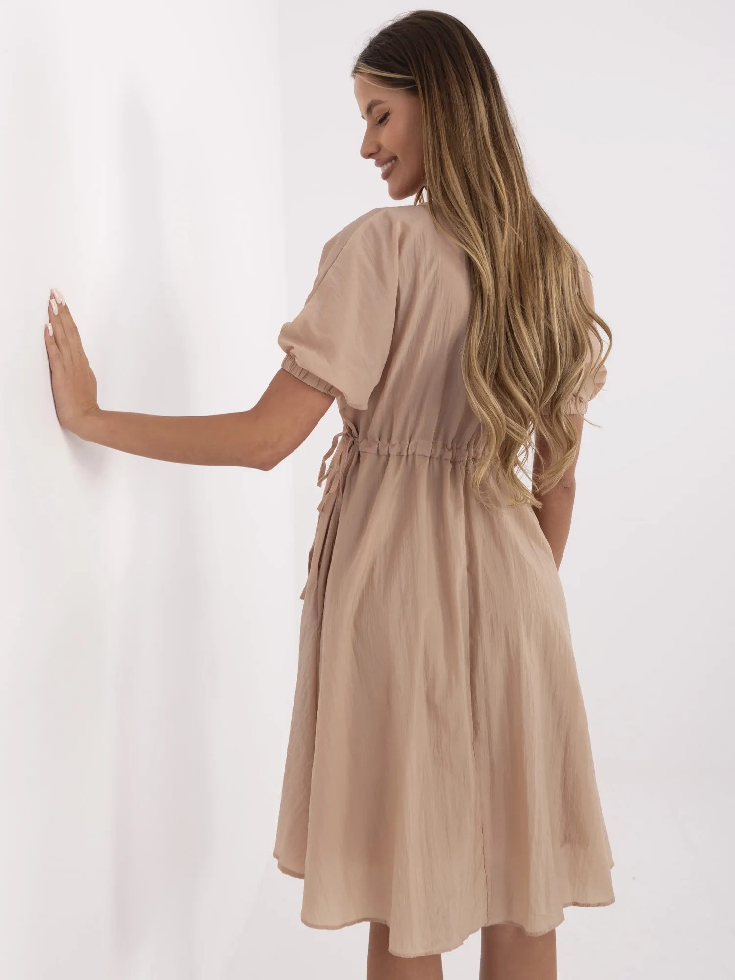 Rochie Dama Mini, Lejera, RUE PARIS, Bej de Vara - imagine 2