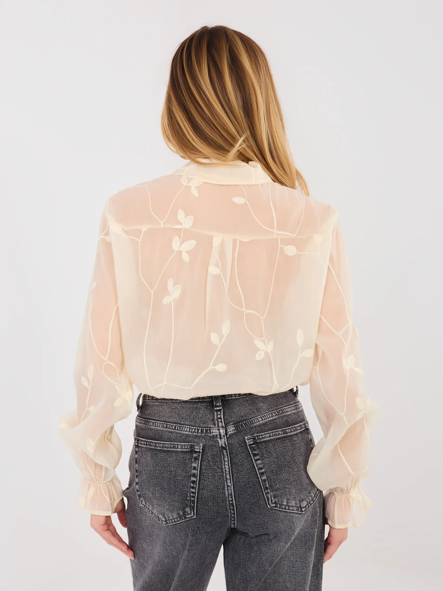 Camasa Dama Maneca lunga, Imprimat, LAKERTA, Bej Eleganta - imagine 3