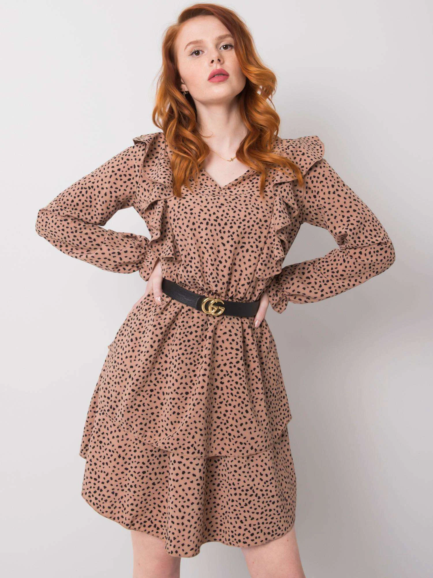 Rochie Dama Maxi, Animal print, RUE PARIS, Bej Eleganta Office - Image 5