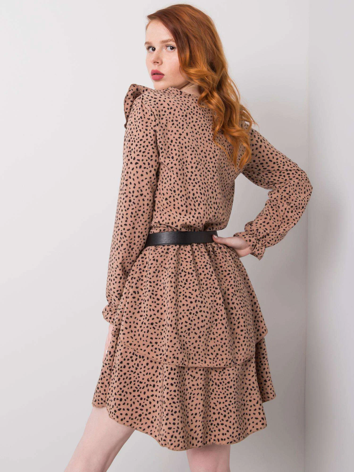 Rochie Dama Maxi, Animal print, RUE PARIS, Bej Eleganta Office - Image 2
