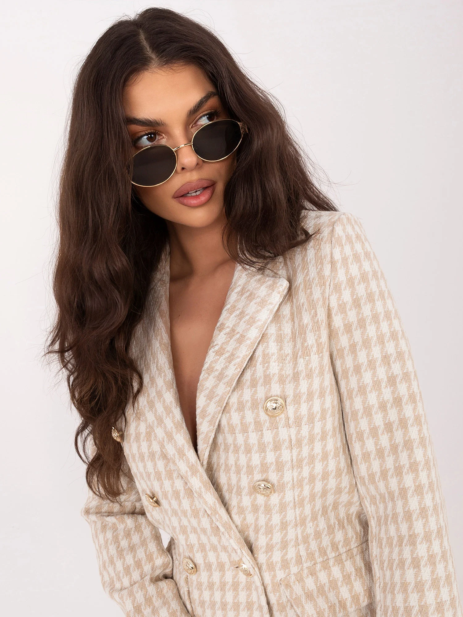 Sacou Dama Maneca lunga, Imprimat, ITALY MODA, Bej de Vara - imagine 6