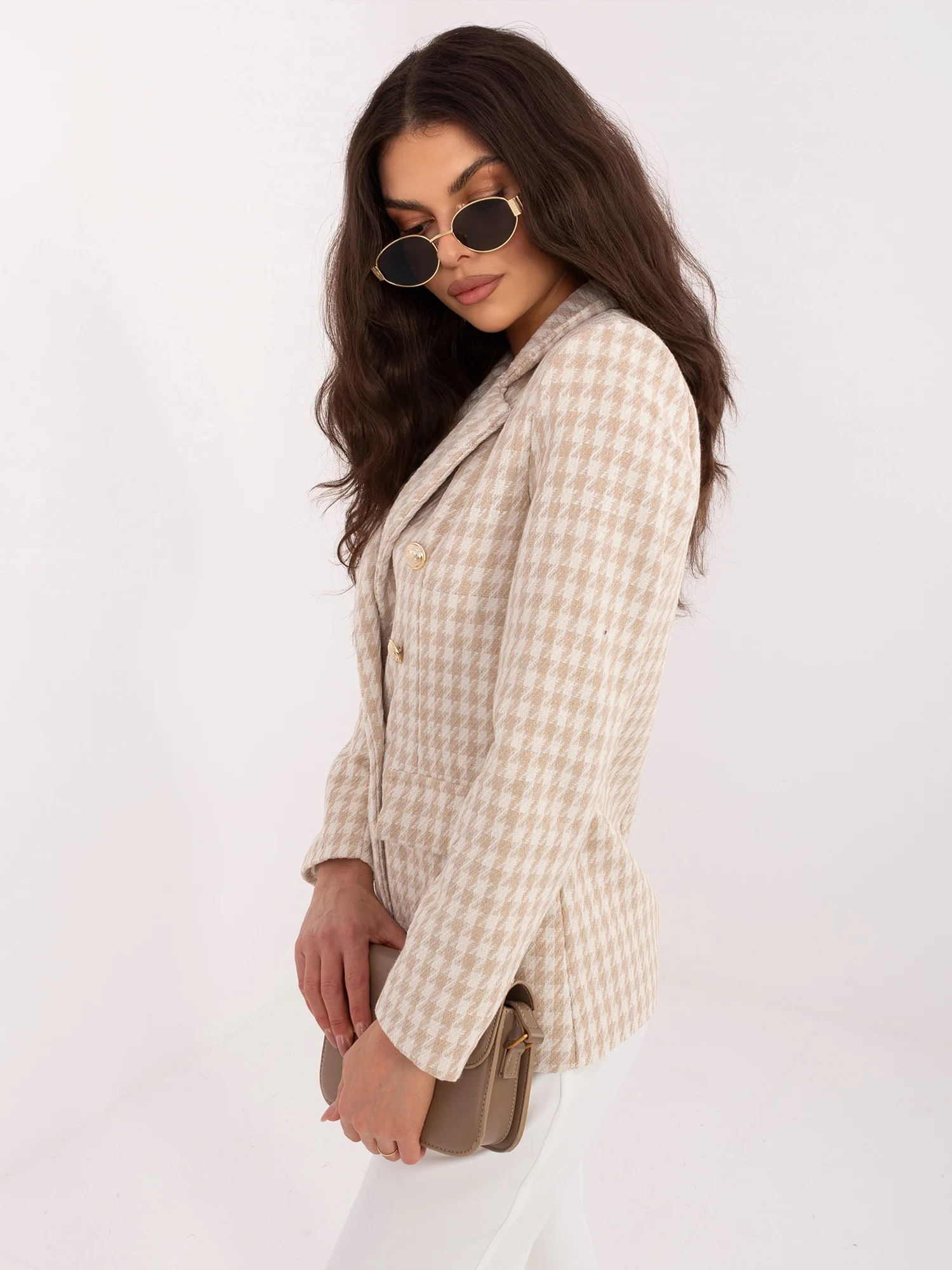 Sacou Dama Maneca lunga, Imprimat, ITALY MODA, Bej de Vara - imagine 4